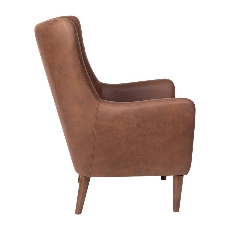 Commercial Upholstered Wingback Accent Chair with Wooden Frame and Legs - 33.25"D x 29.75"W x 41.25"H
