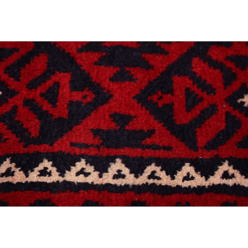 ECARPETGALLERY Hand-knotted Teimani Red Wool Rug - 4'4 x 9'7
