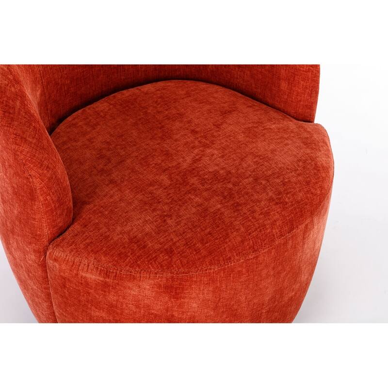 Chenille Fabric Swivel Accent Armchair Barrel Chair