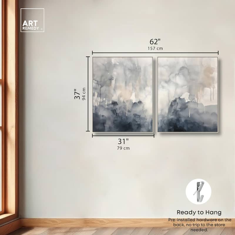 Muted Ocean Hues Canvas Set of 2 by Art Remedy