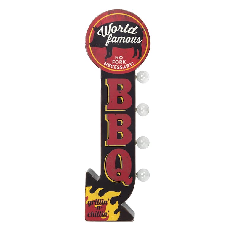 American Art Decor Famous BBQ Vintage LED Marquee Off the Wall Sign