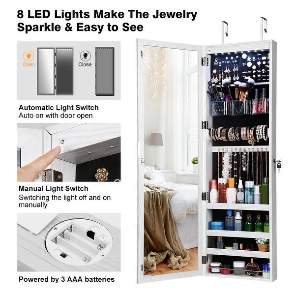 Shop Langria Jewelry Cabinet With Full Length Mirror On Sale