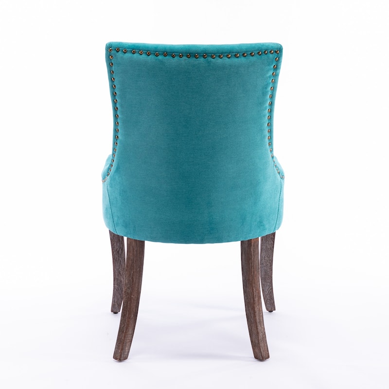 Upholstered Wooden Frame Armless Dining Chairs Set of 2