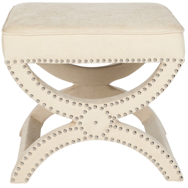 Safavieh Dante X-Bench Cream Ottoman - Off-White