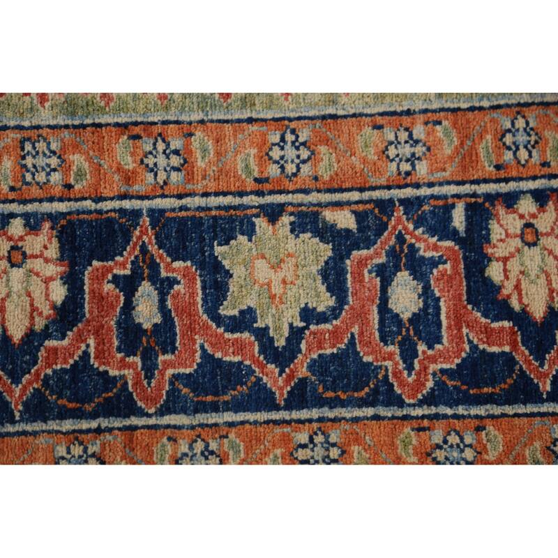 All-Over Heriz Serapi Vegetable Dye Area Rug Handmade Wool Carpet - 6'11"x 9'10"