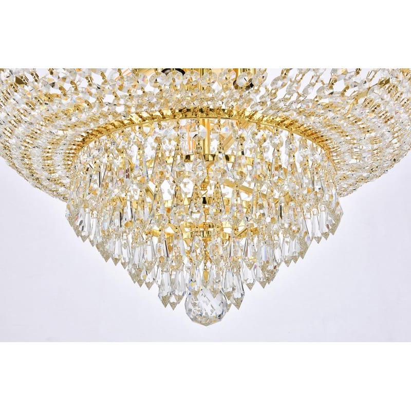 Elegant Lighting Gold 24-inch Royal-cut Crystal Clear Hanging 12-light Chandelier