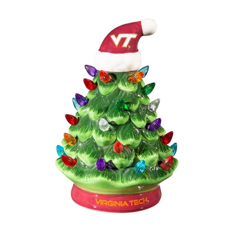 8" LED Ceramic Tabletop Christmas Tree, Virginina Tech