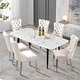 preview thumbnail 7 of 99, High-end Tufted Velvet Upholstered Nailhead Dining Chair Set of 6 Set of 2 - Beige Sliver
