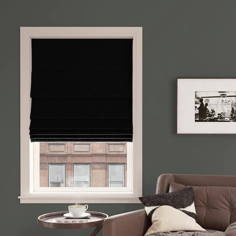 Sun Zero Pryer Textured Total Blackout Cordless 1-Piece Roman Shade