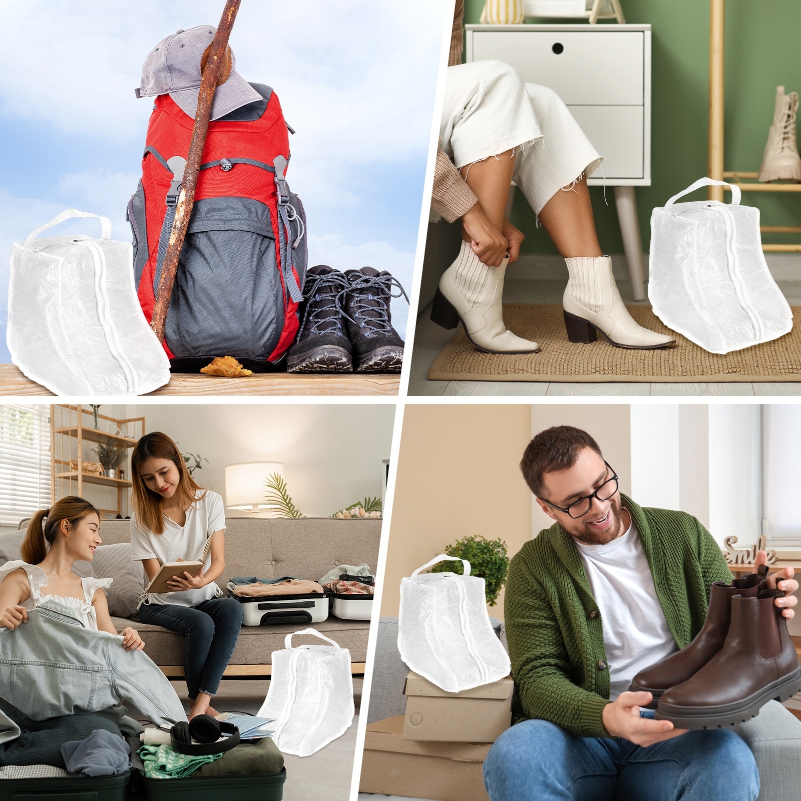 Boot Storage Bags - Portable Boot Carry Bag Waterproof Boots Protector with Handle for Travel & Daily Use