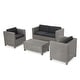 preview thumbnail 16 of 18, Puerta Outdoor 4-piece Chat Set with Cover by Christopher Knight Home