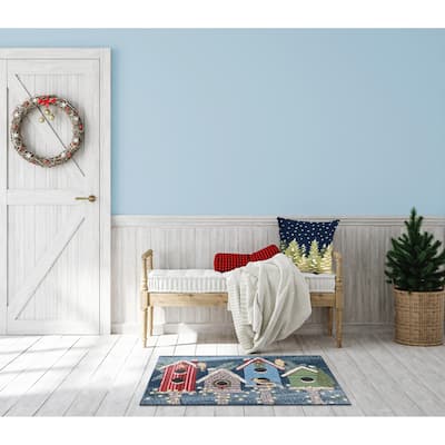 Liora Manne Esencia Birdhouse Holiday Indoor/Outdoor Mat