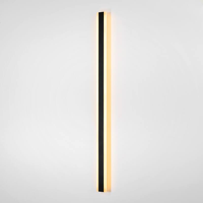 1-Light Modern Linear Strip Acrylic 3000K IP65 Integrated LED Warm Light Waterproof Outdoor Wall Light