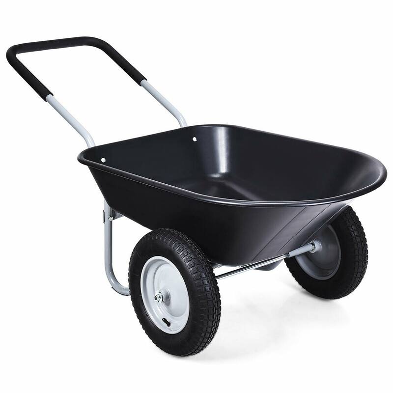 Costway 2 Tire Wheelbarrow Cart Heavy-duty Dolly Utility Cart