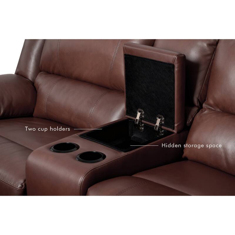 108" W Modern Contemporary Faux Leather 7 Piece Sectional Recliners