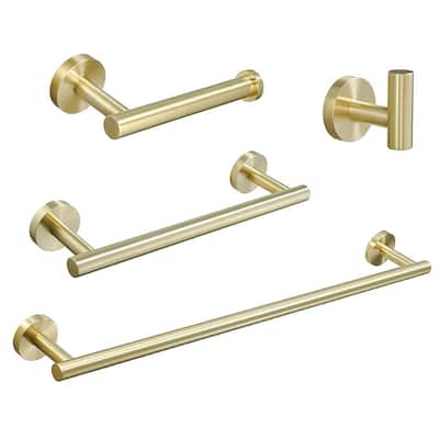 4 Piece Bathroom Hardware Set Wall Mount Modern Bathroom Towel Holder Bar Set 304 Stainless Steel Bath Fixtures Accessories Set