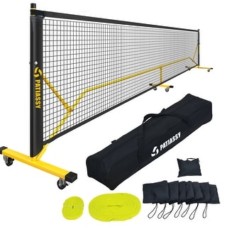 Patiassy Pickleball Net Set with Wheels and Pickleball Court Marking Kit 22 FT