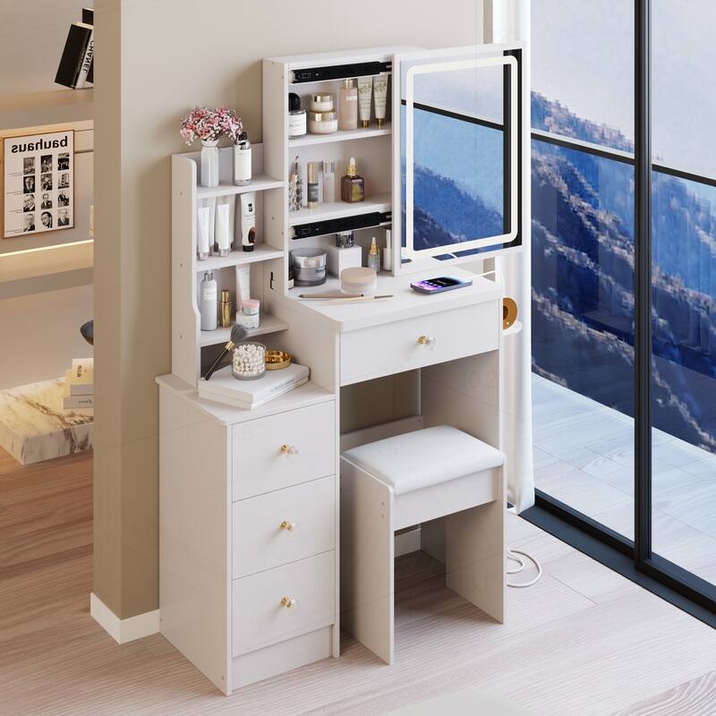 Versatile Left Bedside Cabinet with Advanced Features and Accessories