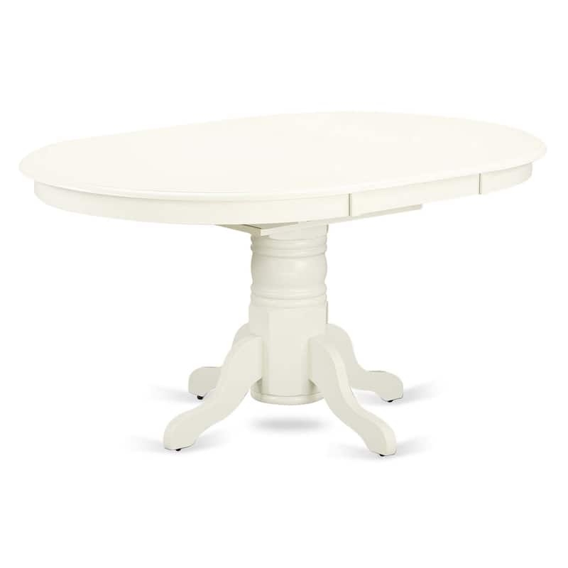 Round 36 Inch Solid Wood Dining Table with Antique Mahogany Finish and Pedestal Base for Small Dining Spaces