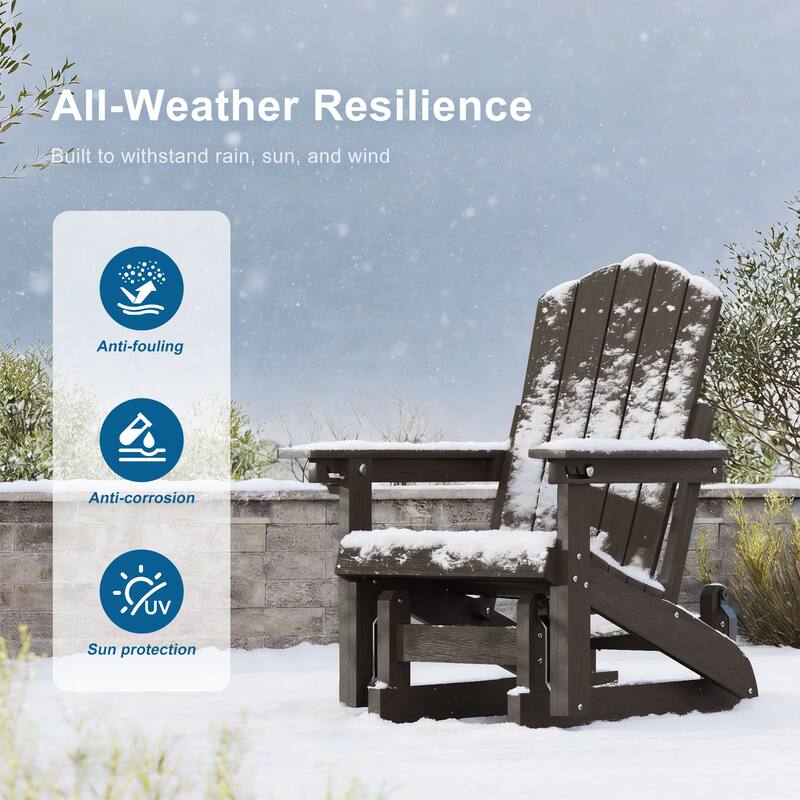 Glider Adirondack Patio Chair, 3-Position Adjust Smooth Motion Chair