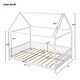 preview thumbnail 3 of 10, Full House Bed with Guardrail and LED, White
