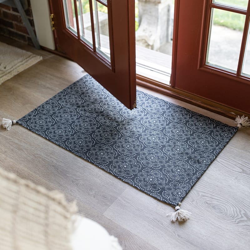Foreside Home & Garden 2x3 Foot Boho Floral Outdoor Rug - 2' x 3' Rectangle