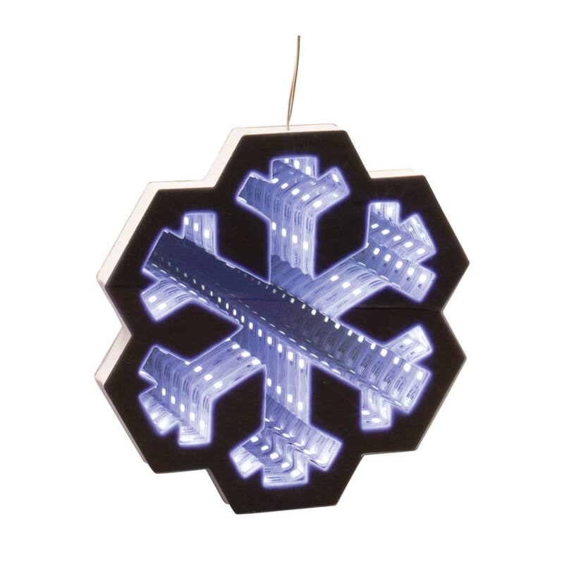 LED Lighted Snowflake Garland Christmas Infinity Mirror - 68"