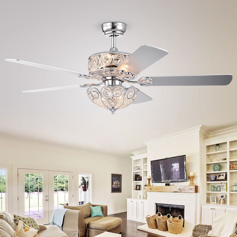 Catalina Chrome 5-blade 52-inch Crystal Ceiling Fan