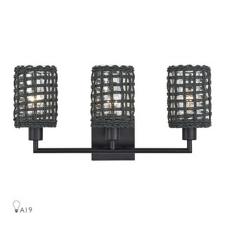 Livex Lighting 3-light Black Finish Vanity Sconce, 14043-04 - 23" W x 11" H x 6.5" EXT