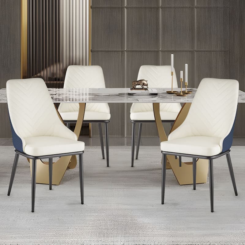 Faux Leather Upholstered Dining Chairs, Set of 4 - 18.1"W x 21.3"W x 36.6"H