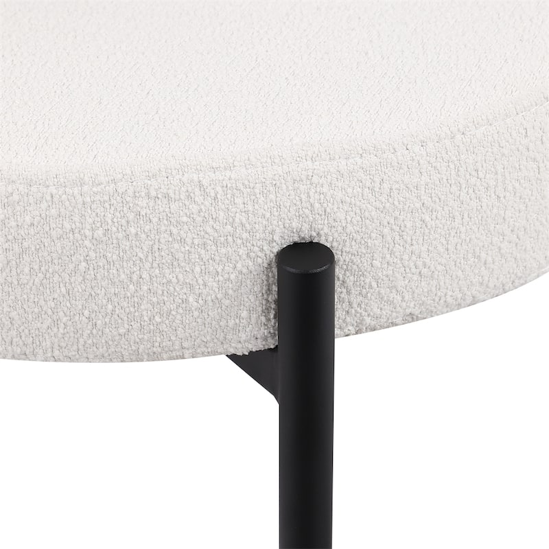 Dining Chairs Set of 2 Round Upholstered Boucle Dining Room Chairs