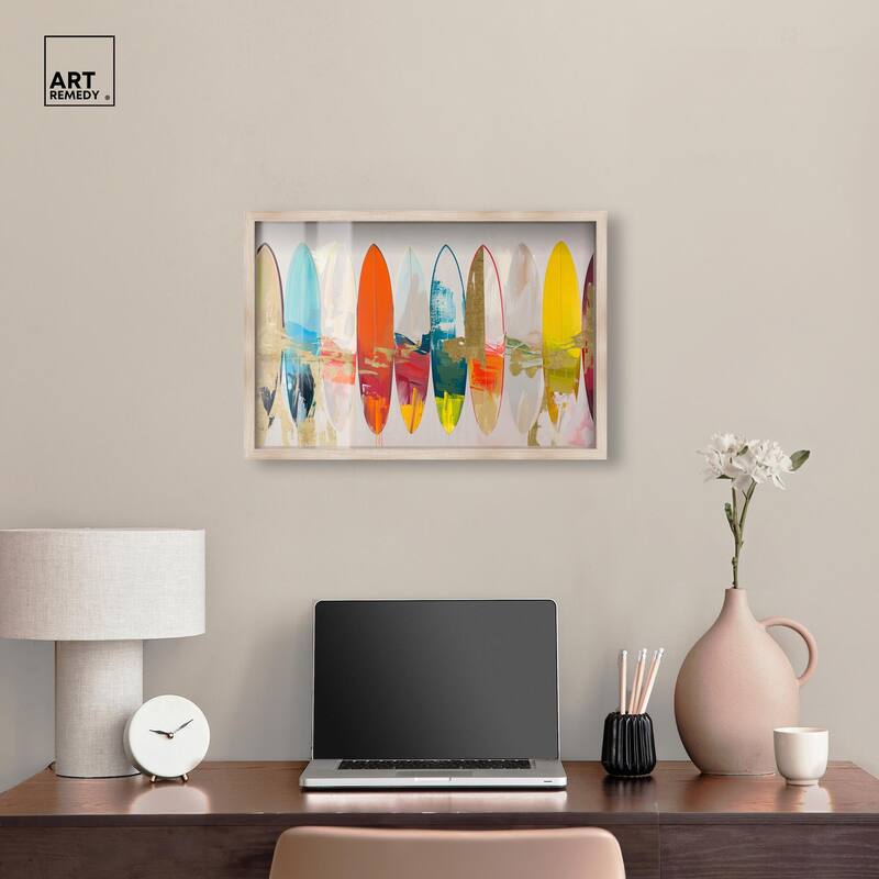 Surfboard Horizons II Shadowbox by Art Remedy