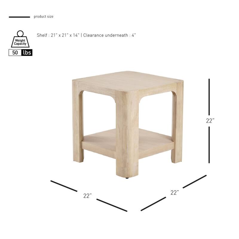 NPD Furniture Trevin Side Table with Open Shelf