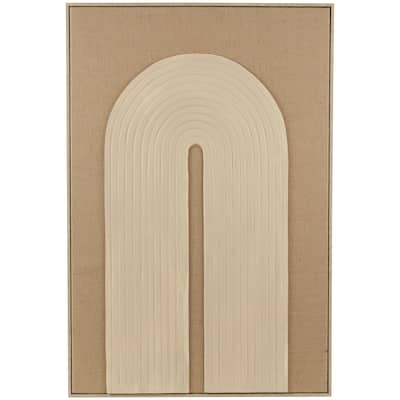 Polyester Geometric Living Room Wall Decor with Tan Layered Arch - Brown - Roche River Decor