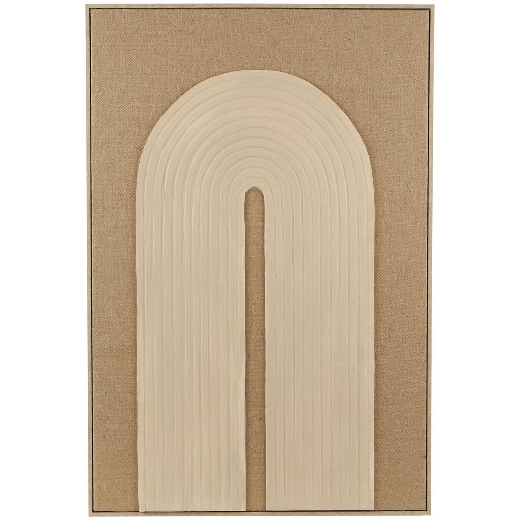 Polyester Geometric Living Room Wall Decor with Tan Layered Arch - Brown - Roche River Decor