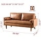 preview thumbnail 9 of 16, VIATOL Mid-Century Top-Grain SUEDE Leather Deep Seat Sofa With Cushions Wood Legs