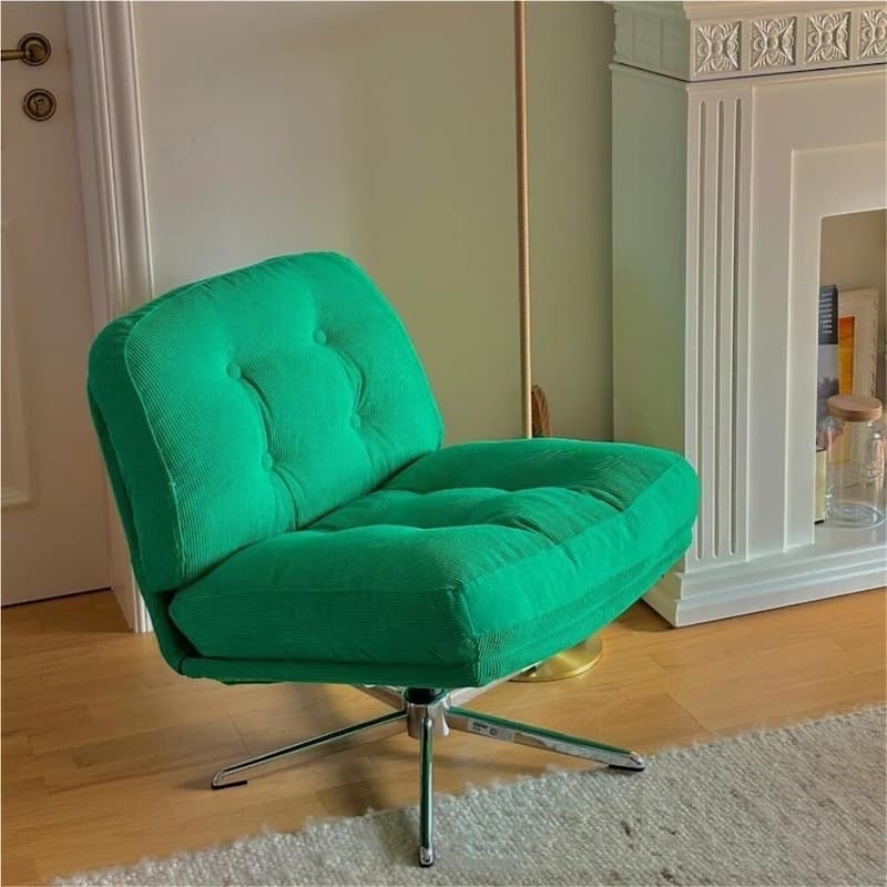 Retro Corduroy Swivel Lounge Chair