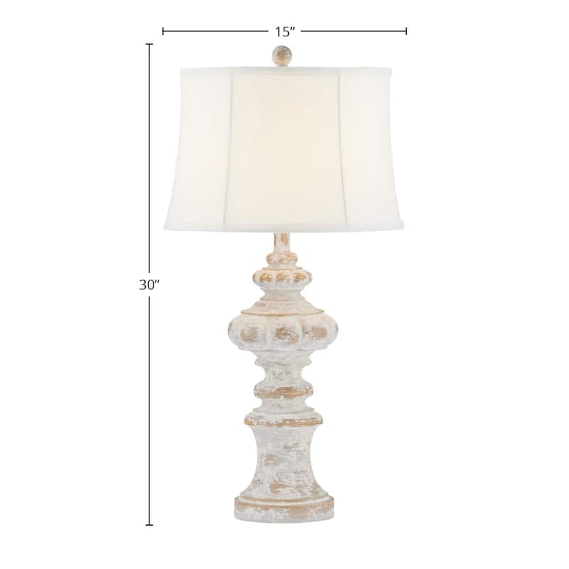 Mara 30" Table Lamp with Linen Shade, Distressed Gray (Set of 2)