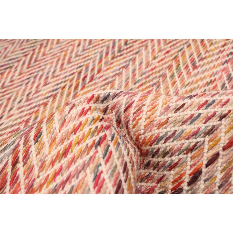 ECARPETGALLERY Braid weave Sienna Red Wool Rug - 5'4 x 7'4