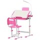 preview thumbnail 1 of 12, Kids Activity Desk and Chair Set with USB Light, Tilt Desktop, Storage Drawer for Study and Arts, Ages 6-12 Pink