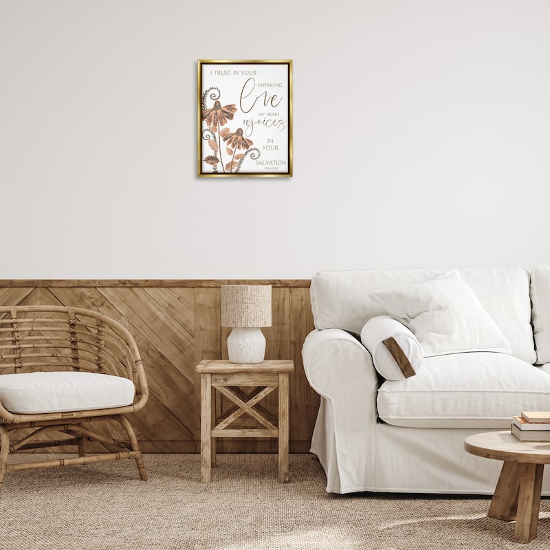 Stupell Trust In Your Unfailing Love Framed Floater Canvas Wall Art Design By Annie LaPoint