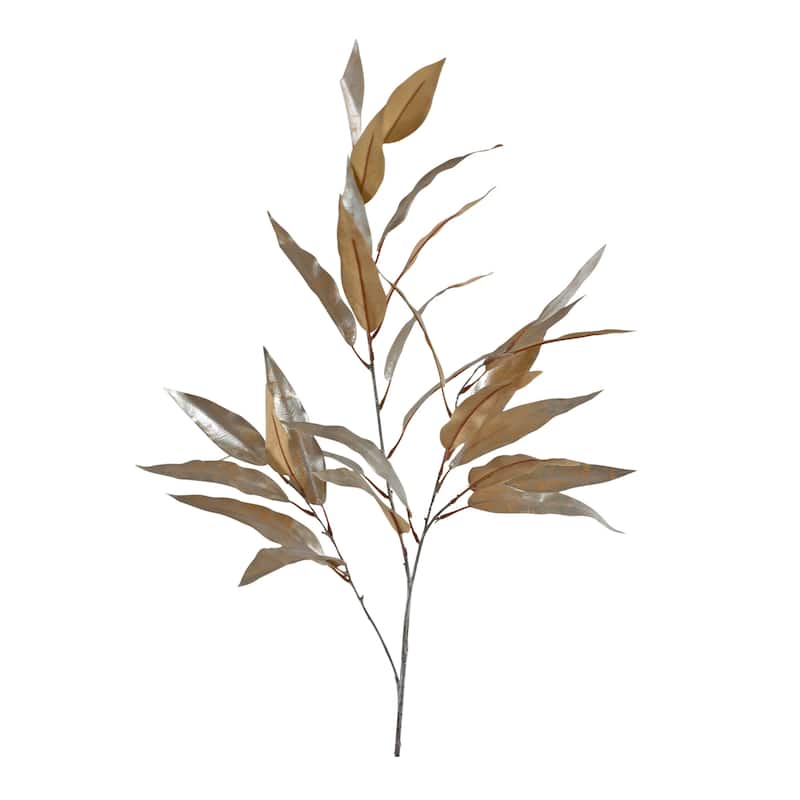 Gold Long Blade Eucalyptus Leaf Spray (Set of 6) - N/A