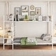 preview thumbnail 10 of 16, Twin Over Full Metal Bunk Bed Frame, Upper Bunk with Side storage Shelves, Lower Bed with 5-Tier Shelves White - Full