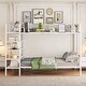preview thumbnail 2 of 12, Twin Over Full Metal Bunk Bed with 5-Tier Storage Shelves, Built-In Side Shelf, and Sturdy Frame for Kids or Guest Room