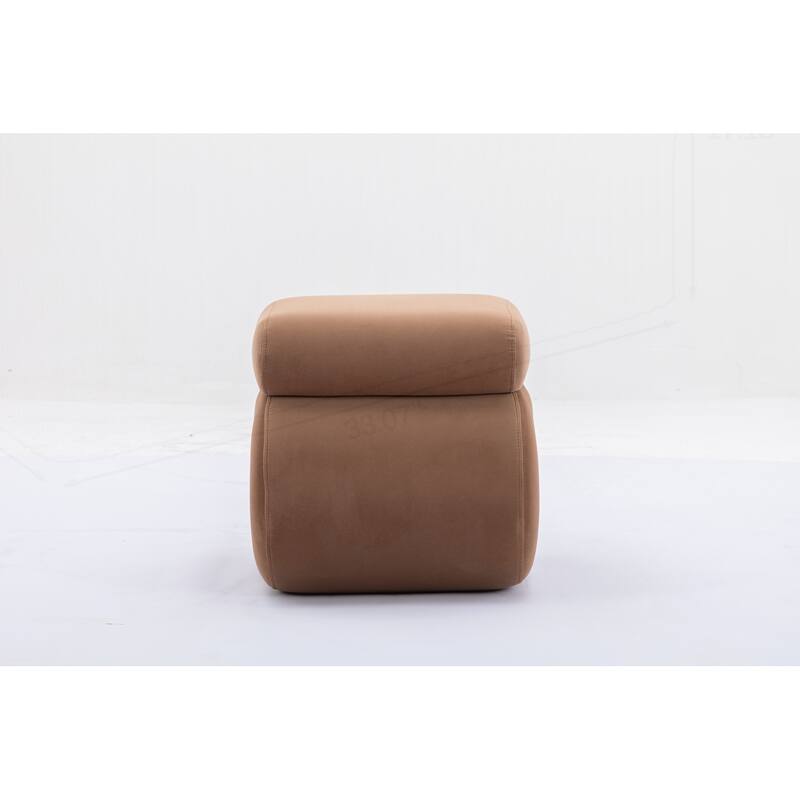 S-shape Velvet Fabric Ottoman Makeup Stool