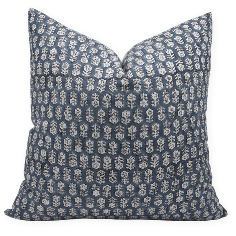 Fabdivine Linen Square Block print pillow Cover - Pillow Covers - 14" x 20"