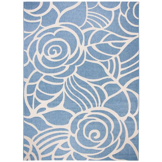 SAFAVIEH Courtyard Lorrayne Floral Geo Indoor/ Outdoor Area Rug