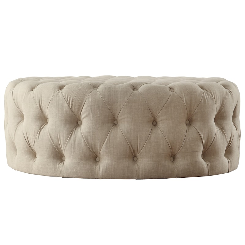 Knightsbridge Round Tufted Rolling Ottoman by iNSPIRE Q Artisan