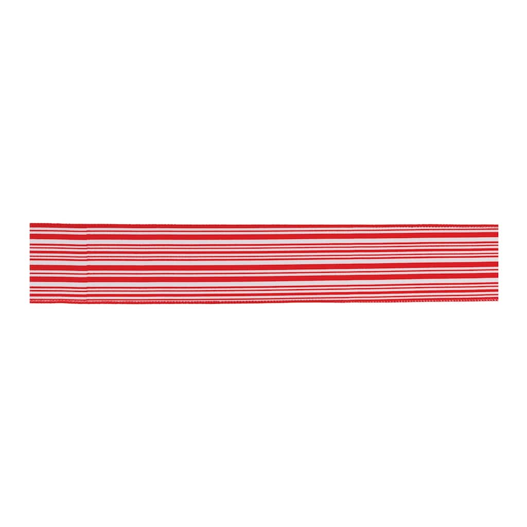 10 Yards 2-Pack Red White Polyester Wired Ribbon for Gift Wrapping and Holiday Decoration - 360”L x 2.5”W x 0.25”H