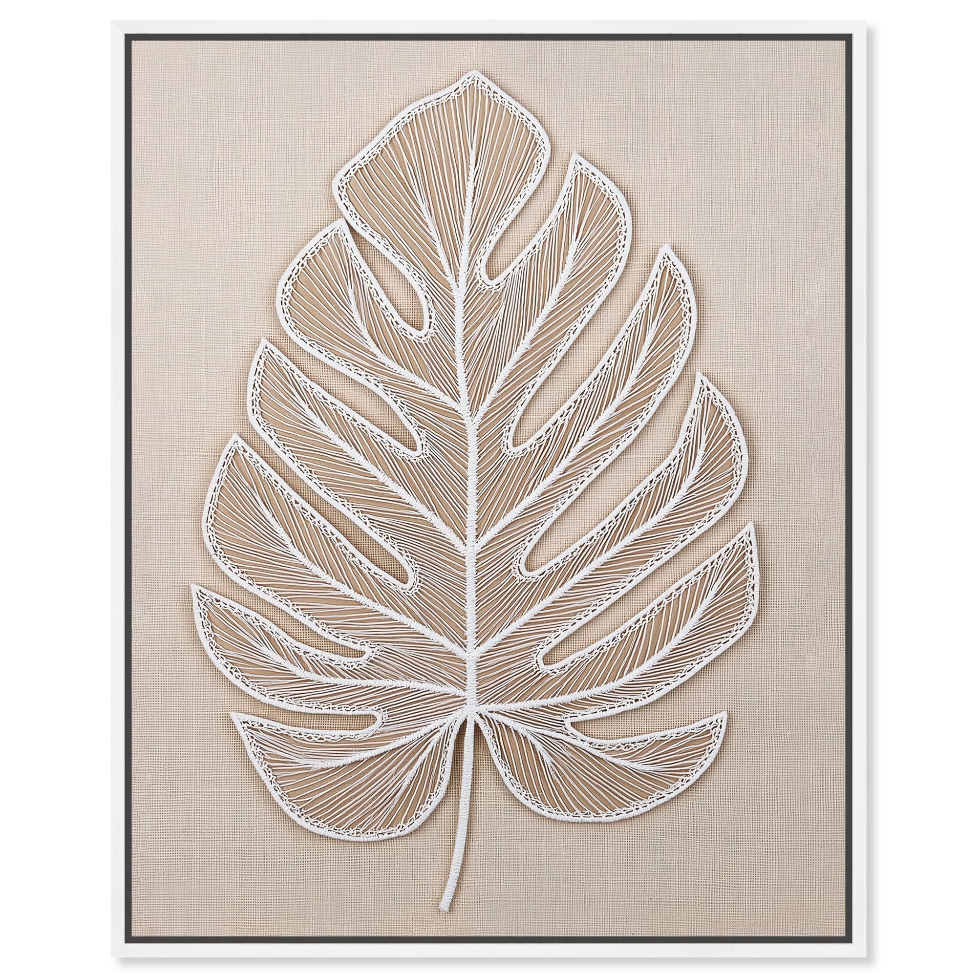 Linen Leaf II Canvas by Art Remedy